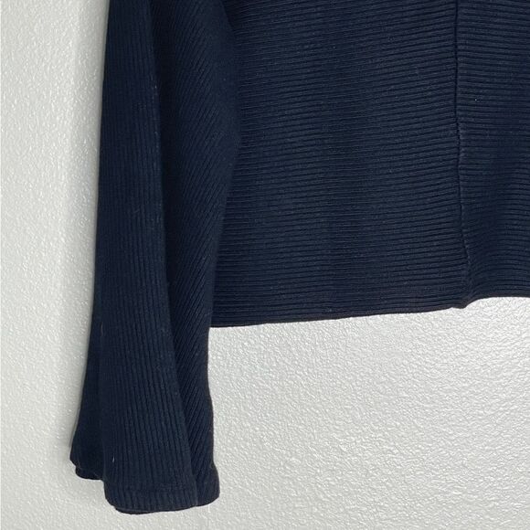 Monrow Brushed Rib Mock Neck Top Faded Black Size Large New - Picture 9 of 16